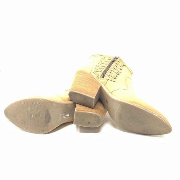 Musse & Cloud Athya Tan Leather Western Bootie Ankle Boot US Womens Size 5 EU 36 - Picture 7 of 10